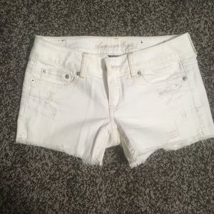 American Eagle white jean shorts